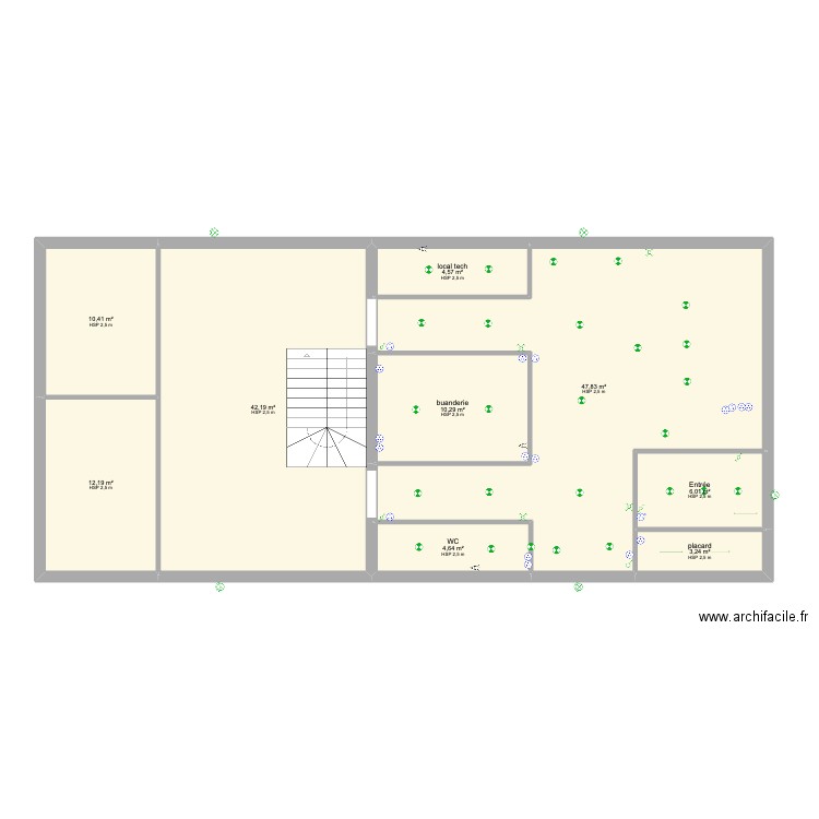 halle. Plan de 0 pièce et 0 m2