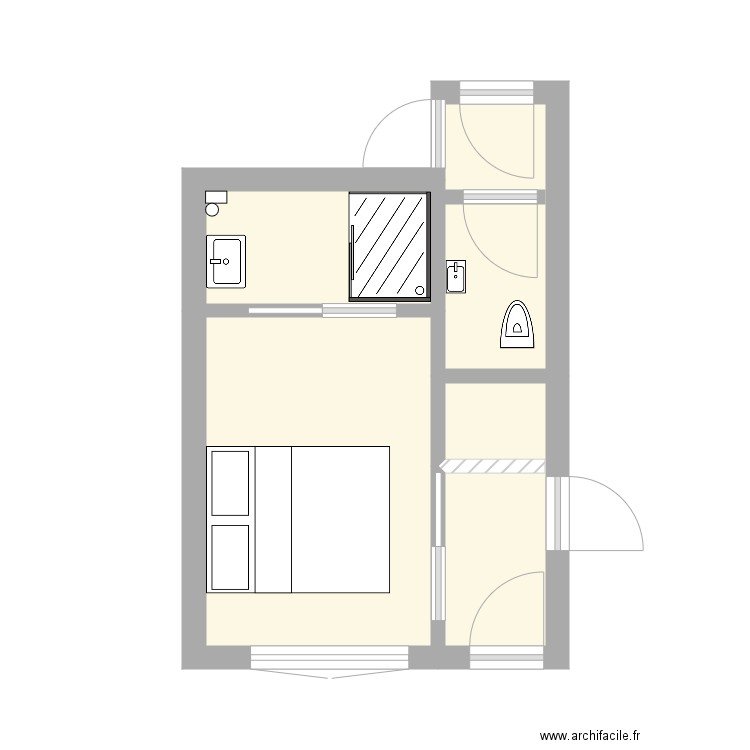 nouvelle chambre. Plan de 4 pièces et 18 m2