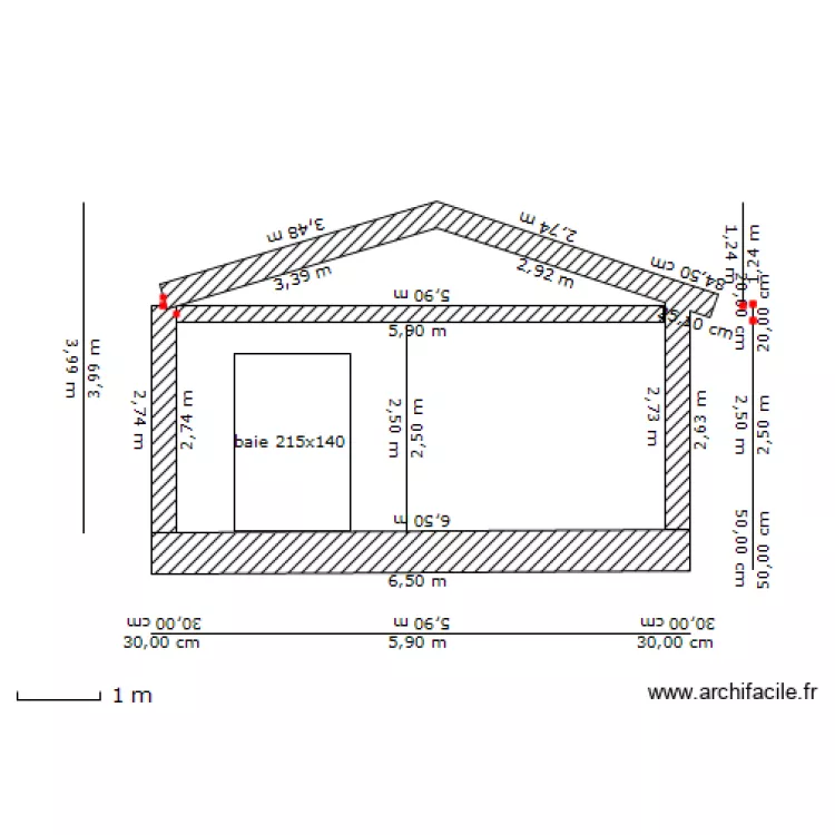 face nord (jardin).. Plan de 