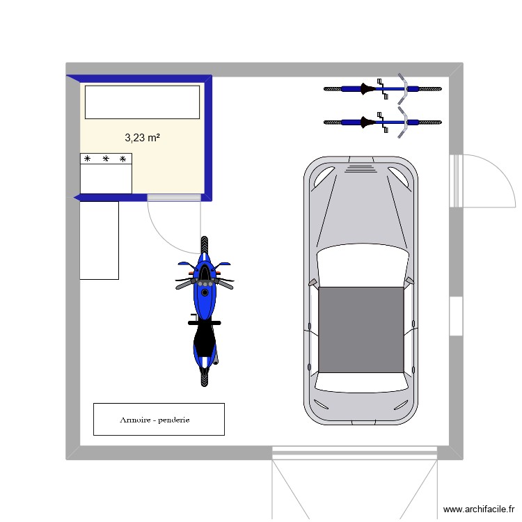 garage Quiberon Plan 1 pièce 3 m2 dessiné par yvan36