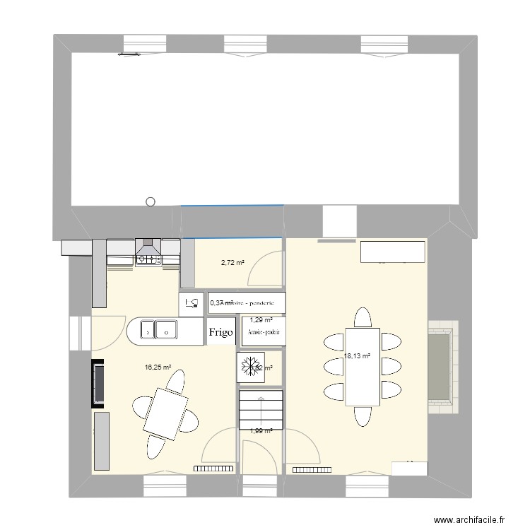 RDC partie avant. Plan de 0 pièce et 0 m2