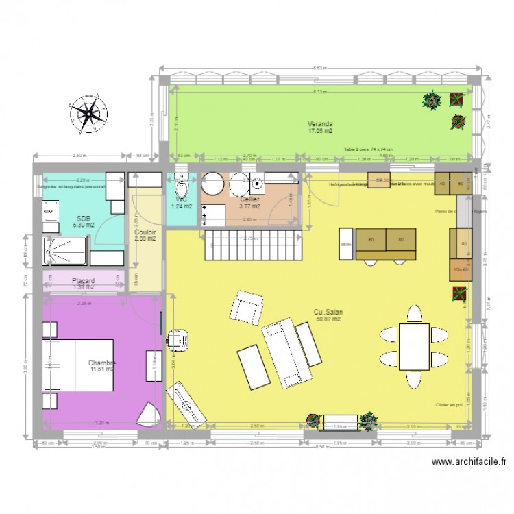 POMEROLS variante2. Plan de 0 pièce et 0 m2