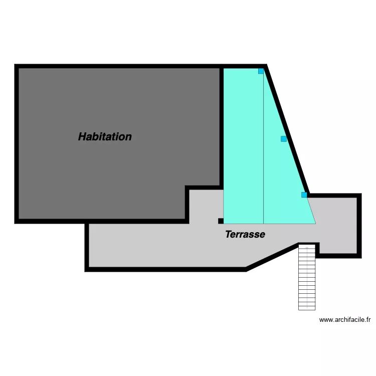 Vue dessus V1. Plan de 