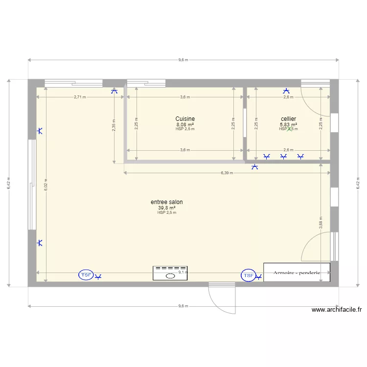 salon cuisine SaM. Plan de 