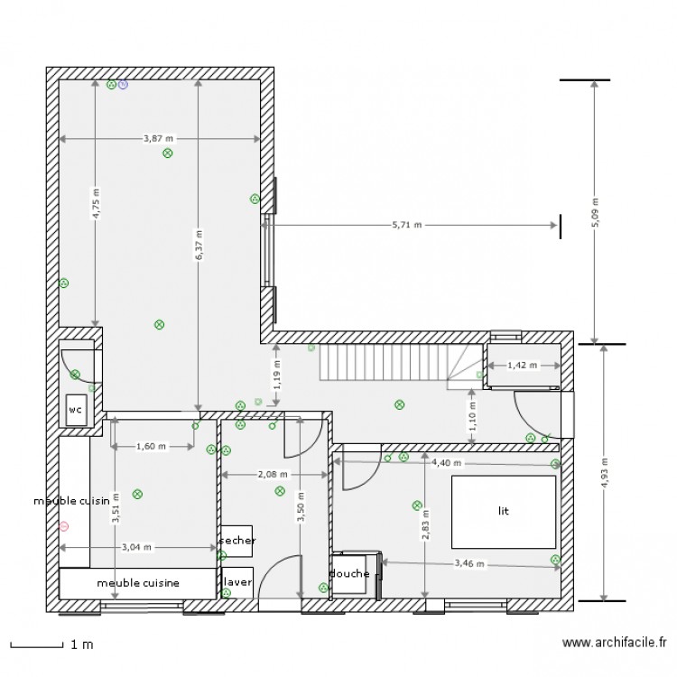 nath rdc 04 avec cloison 150 pour etage   mobilier. Plan de 0 pièce et 0 m2