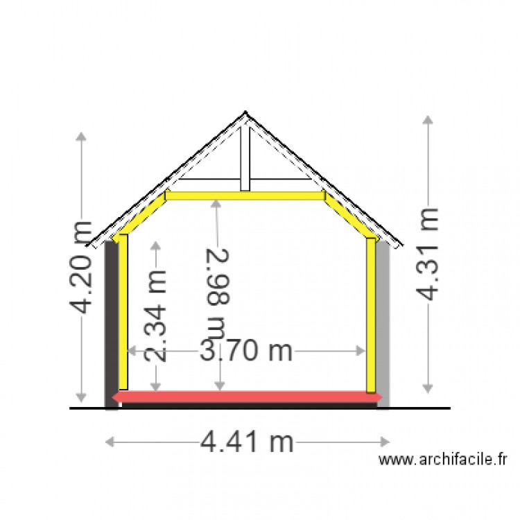 coupe appenti actuel nouveau projet. Plan de 0 pièce et 0 m2