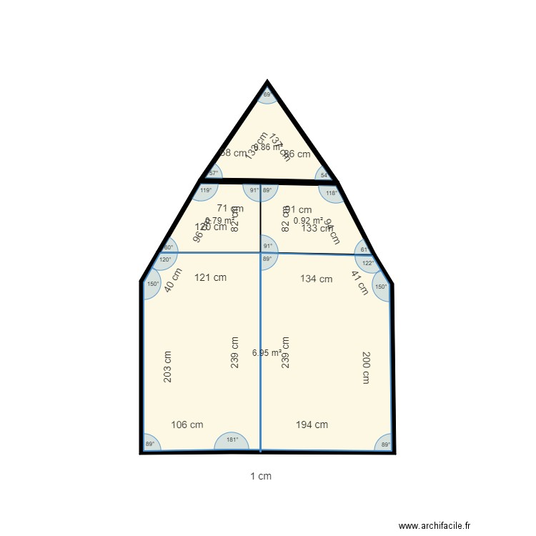 pignon pou. Plan de 0 pièce et 0 m2