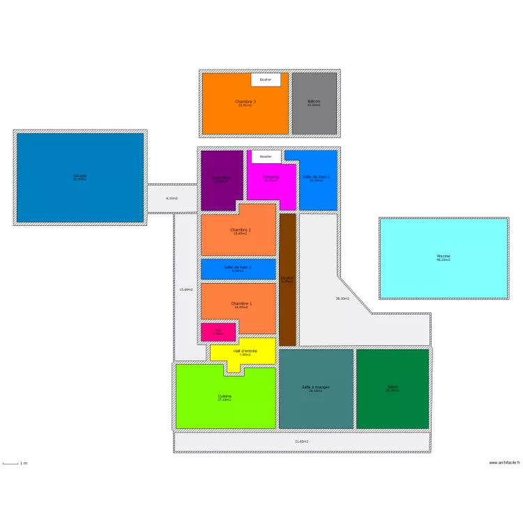 Maison en bois ( Bordeaux). Plan de 