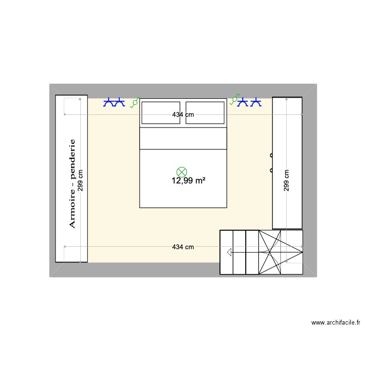 CUISINE. Plan de 1 pièce et 13 m2