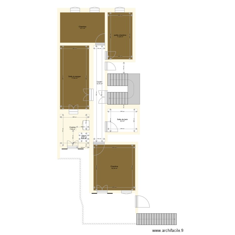 1er étage Dieulefit . Plan de 8 pièces et 86 m2