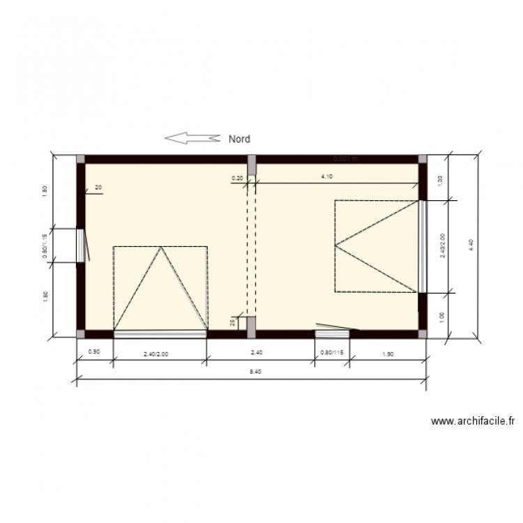 hangar plan coupe horizontale. Plan de 0 pièce et 0 m2