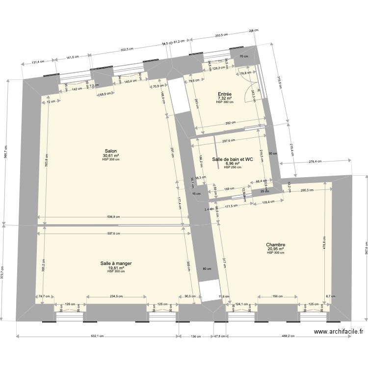  RDM 2. Plan de 6 pièces et 86 m2