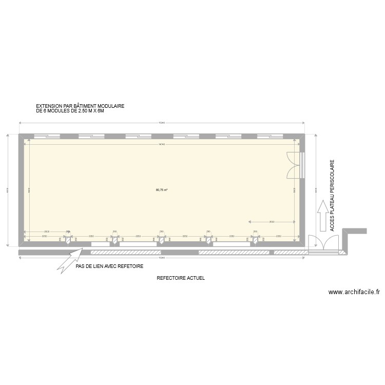 MODULE EXTENSION OFFICE. Plan de 1 pièce et 81 m2