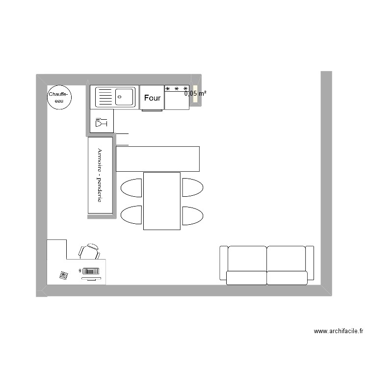 william. Plan de 1 pièce et 0 m2