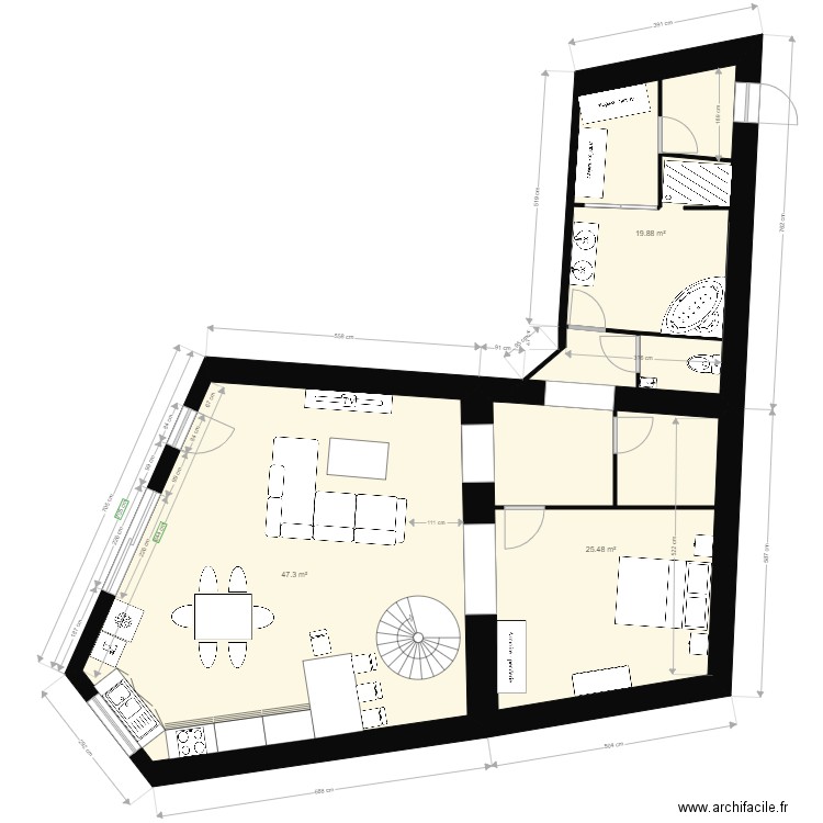 appart RDC. Plan de 0 pièce et 0 m2