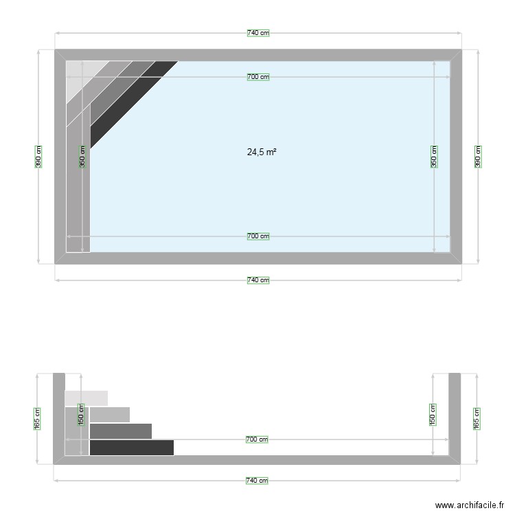 Plan piscine 7x3.5. Plan de 0 pièce et 0 m2