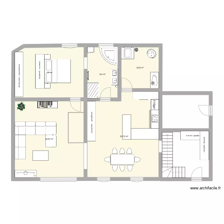 Maison Haut Bleury. Plan de 