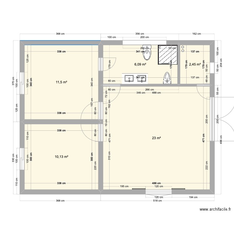 Bungalow . Plan de 0 pièce et 0 m2