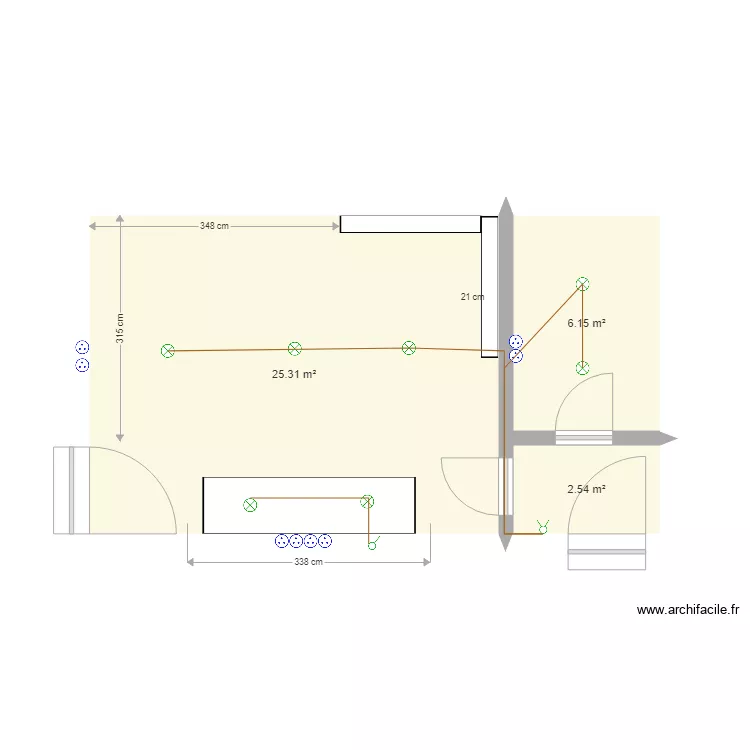 Atelier - cellier. Plan de 