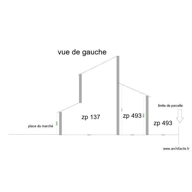 vue de gauche extension . Plan de 
