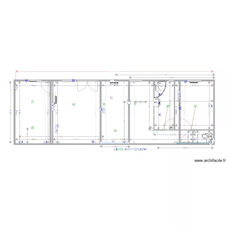 Cabanons Ilot 3 SANS MEUBLES. Plan de 