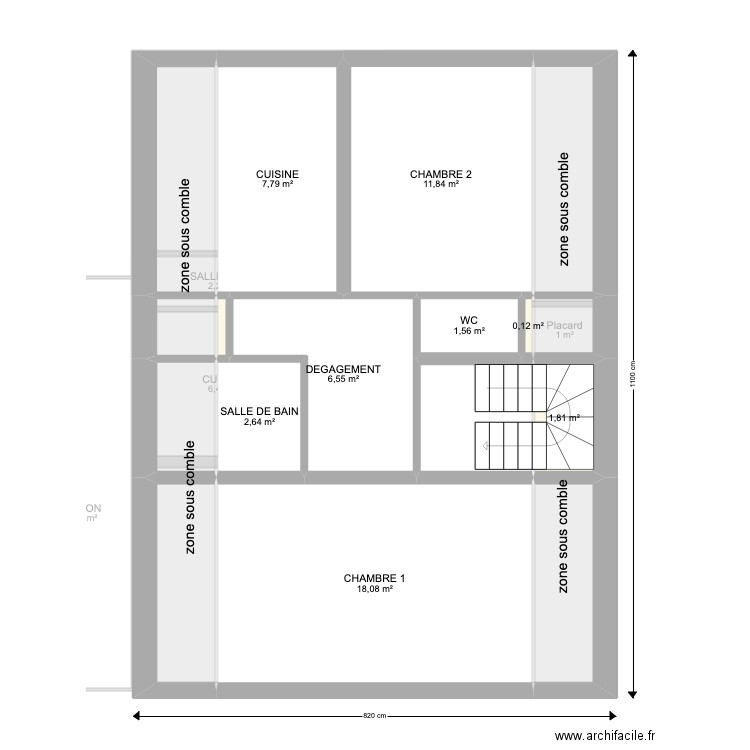 PLAN EXISTANT 295 Général De Gaulle. Plan de 33 pièces et 234 m2