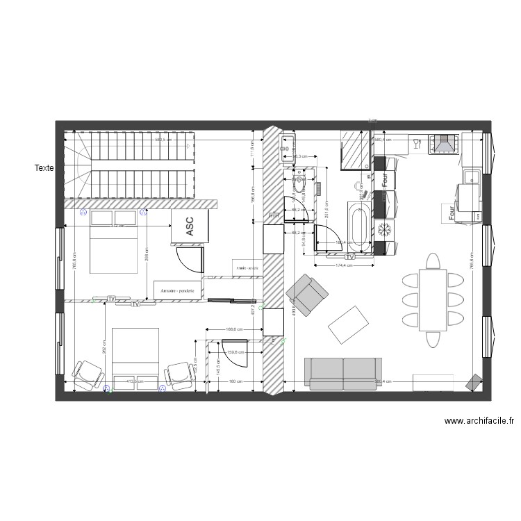 sdb modifiée 2. Plan de 3 pièces et 88 m2