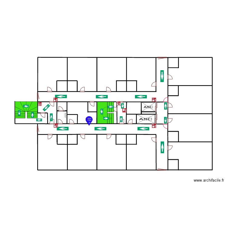 1er etage bouteille 58. Plan de 0 pièce et 0 m2