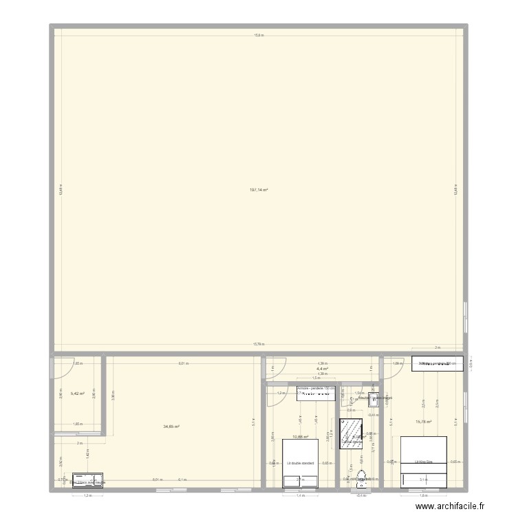 1er étage Combani NV T3. Plan de 7 pièces et 274 m2