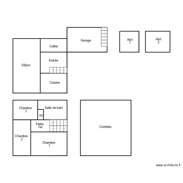 ROSPORDEN BASTARD. Plan de 5 pièces et 18 m2