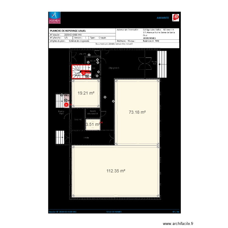 college valles. Plan de 0 pièce et 0 m2