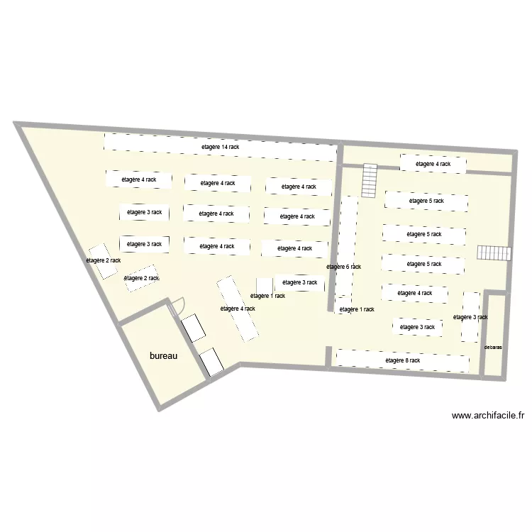 stock agm. Plan de 3  et 347 m²