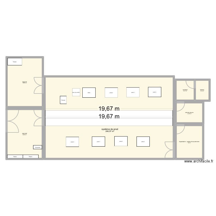 établis. Plan de 7 pièces et 373 m2