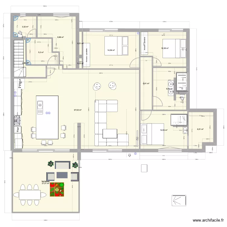 maison Mentho new. Plan de 14  et 177 m²