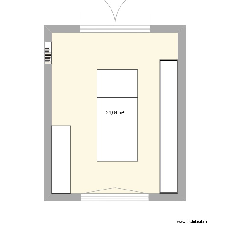 Cuisine Milan. Plan de 1 pièce et 25 m2