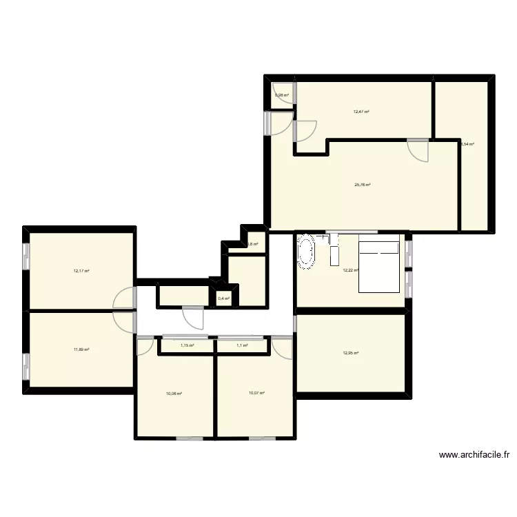 Nouveau monde en entier original. Plan de 15  et 125 m²