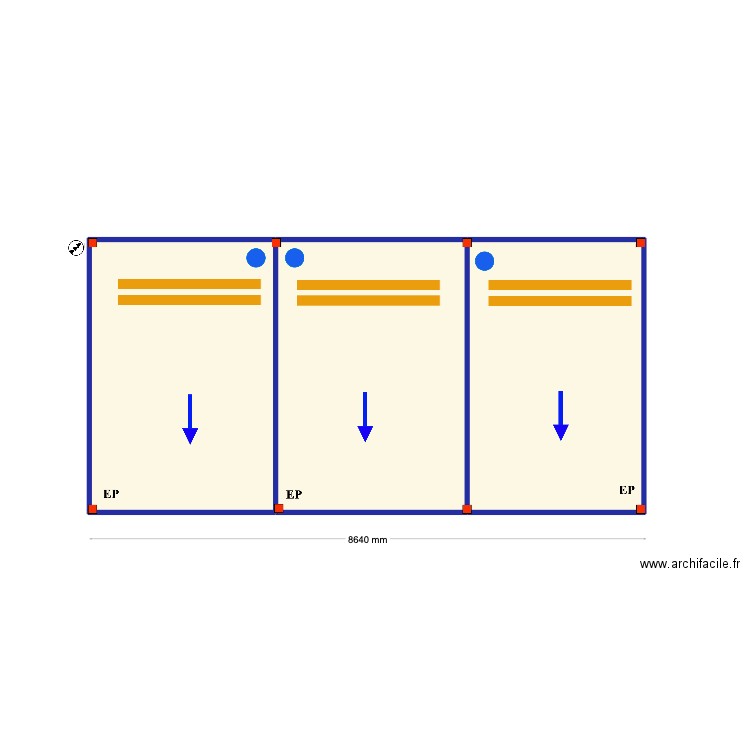 Jorge Gomes. Plan de 3 pièces et 35 m2