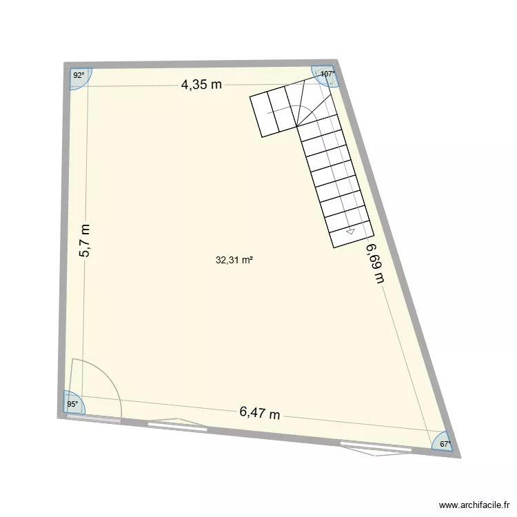 PLANO CAPUCHO 1-C  RDC. Plan de 1 Pièce et 32 m²