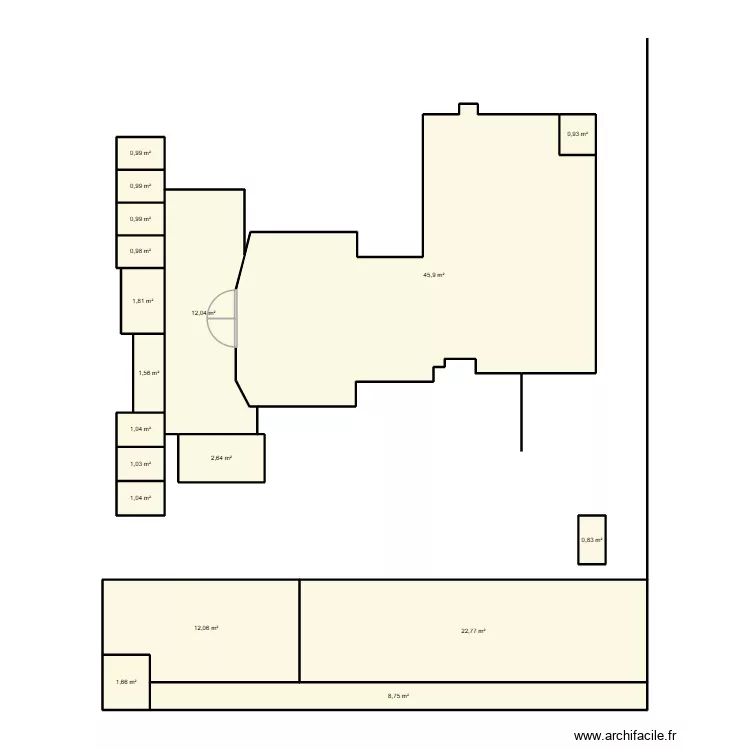 BAK. Plan de 18  et 118 m²