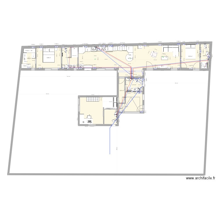 Plan 15. Plan de 9 pièces et 112 m2