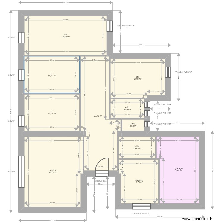 Filazo. Plan de 11 pièces et 134 m2