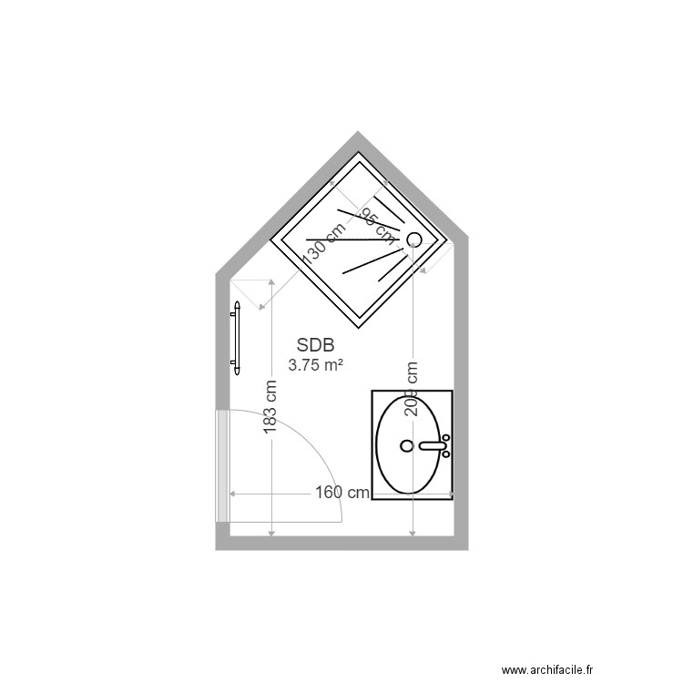 Berremili Projet. Plan de 1 pièce et 4 m2