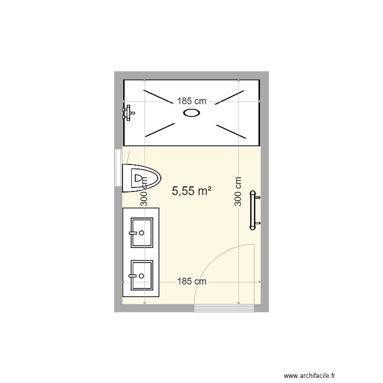 chapuis. Plan de 1 pièce et 6 m2