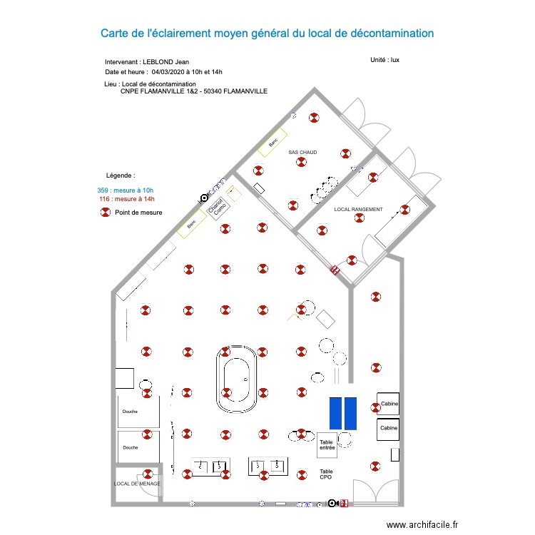 SALLE DE DECONTAMINATION ECLAIREMENT AVANT. Plan de 0 pièce et 0 m2