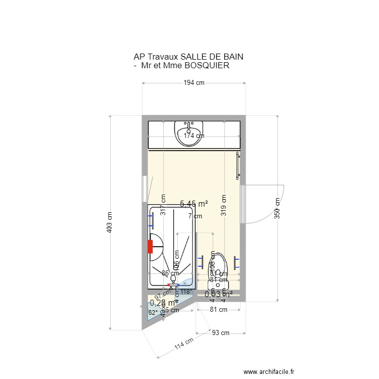 BOSQUIER SALLE D EAU AP TX. Plan de 0 pièce et 0 m2