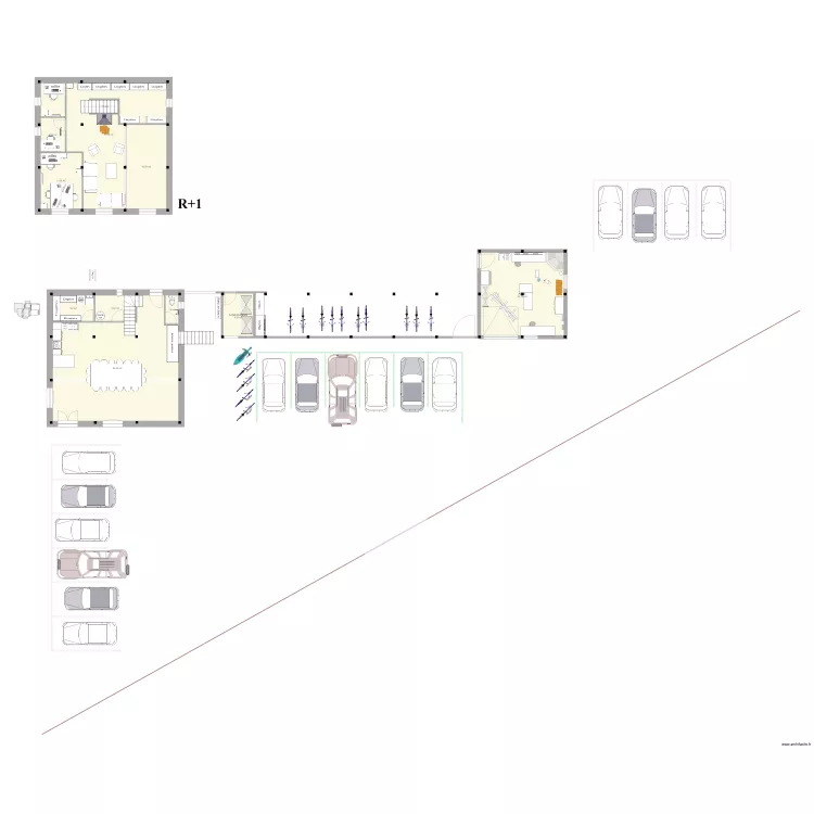 Maison commune 9 trames (9x9 m) 15. Plan de 