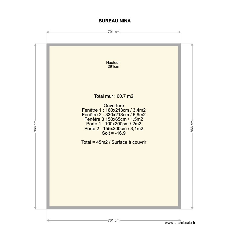 Bureau Nina - Suface peinture. Plan de 0 pièce et 0 m2