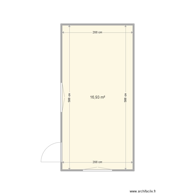 2 63013. Plan de 1 pièce et 17 m2