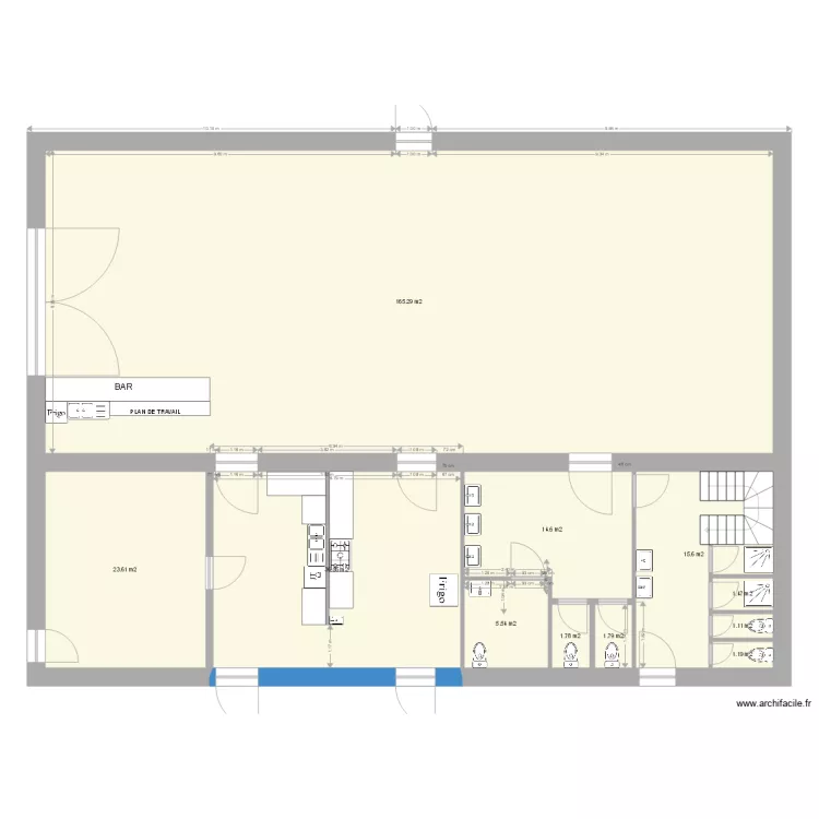 SALLE DE RECEPTION modifi&eacute;. Plan de 