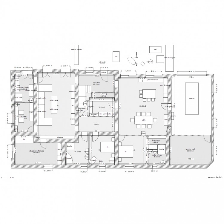 changement. Plan de 0 pièce et 0 m2